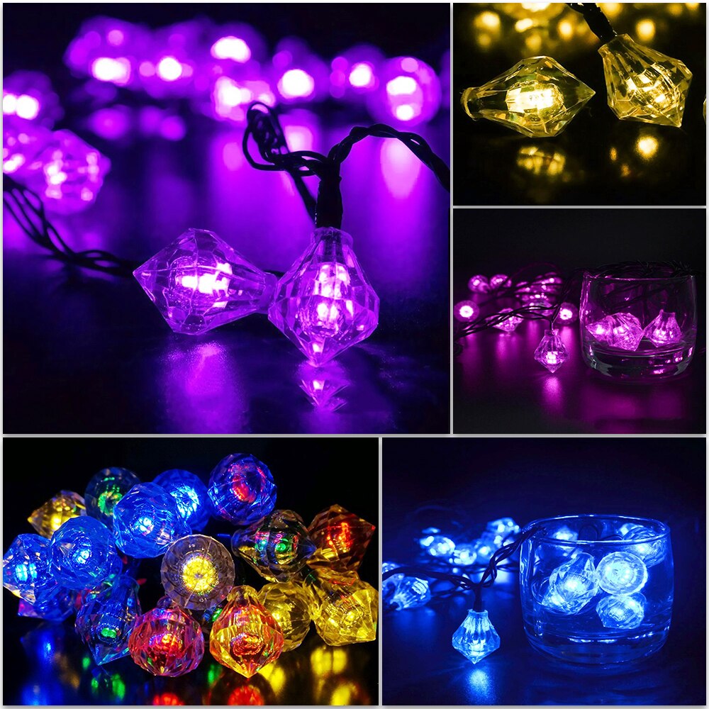 10 led's in diamantvorm, twinkelende lichtjes, kerstversiering voor bruiloften en feesten, feeënkrans