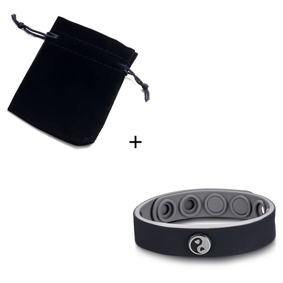 Rainso Bracelet For Man Length 21.5-22cm Health Care Elements（Negative Ions）OFB-1376BK China: black with bag