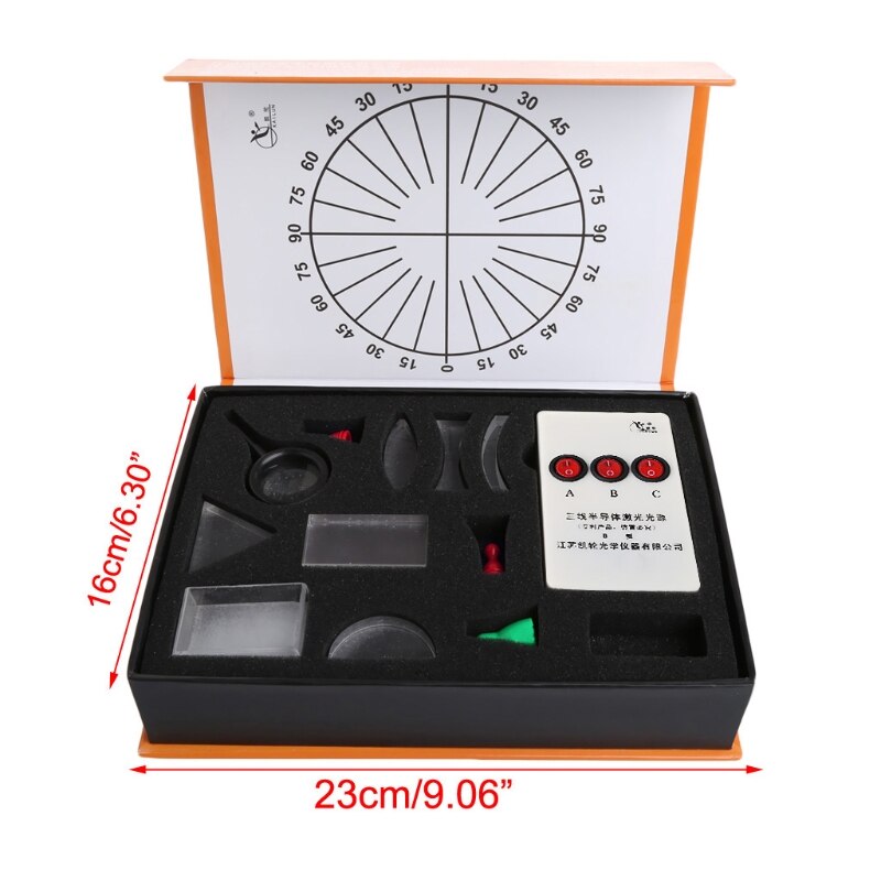 Optical Concave Convex Lens Prism Set Physical Optical Kit Laboratory Equipment 28TC