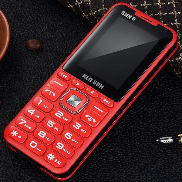 H08 Four Card Four Standby Card Straight Old Man Machine Big Speaker Big Button Function Machine Voice King Electronic Button Mo: standard / red