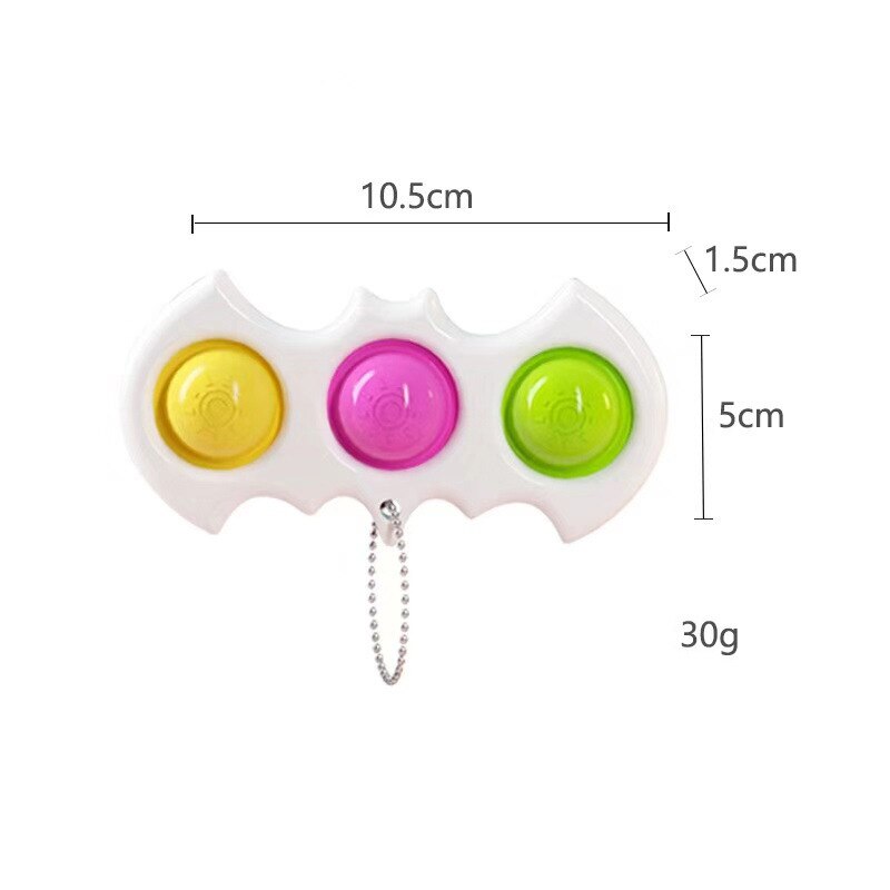 Adult Child Mini Push Bubble Sensory Toy Key Chain Autism Needs Squishy Stress Reliever Toys Funny Anti-stress Fidget Its