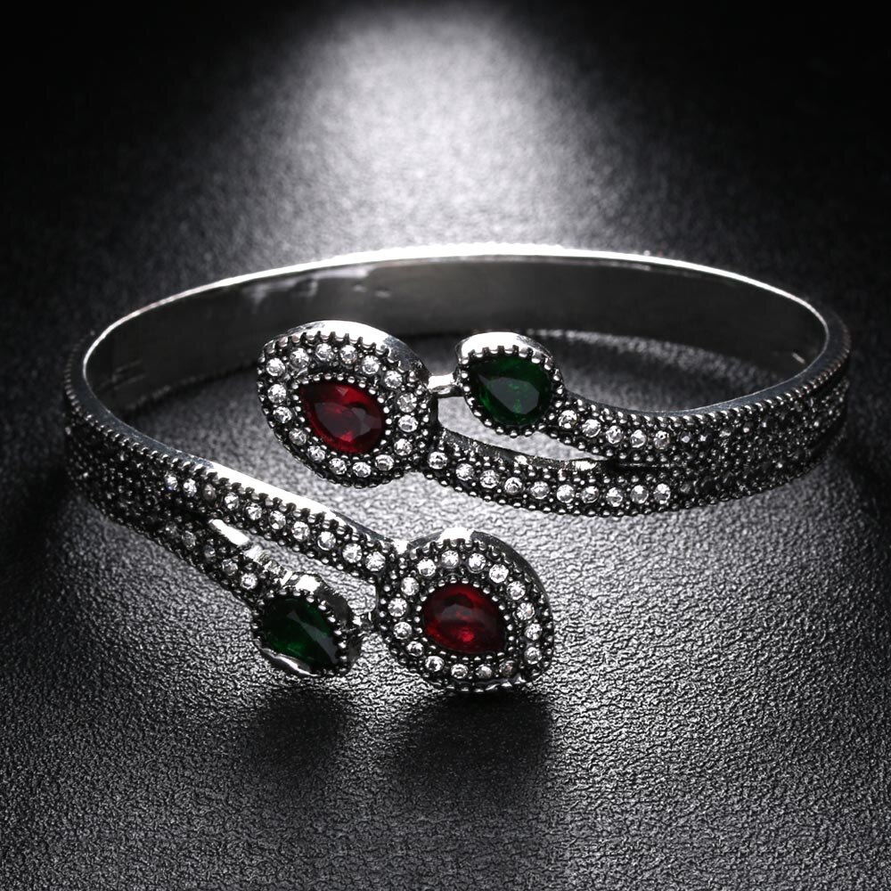 1 Stück Neue Heiße Frauen Vintage Armreifen Wassertropfen Harz Manschette Armbänder Red Wassertropfen Türkischen Schmuck