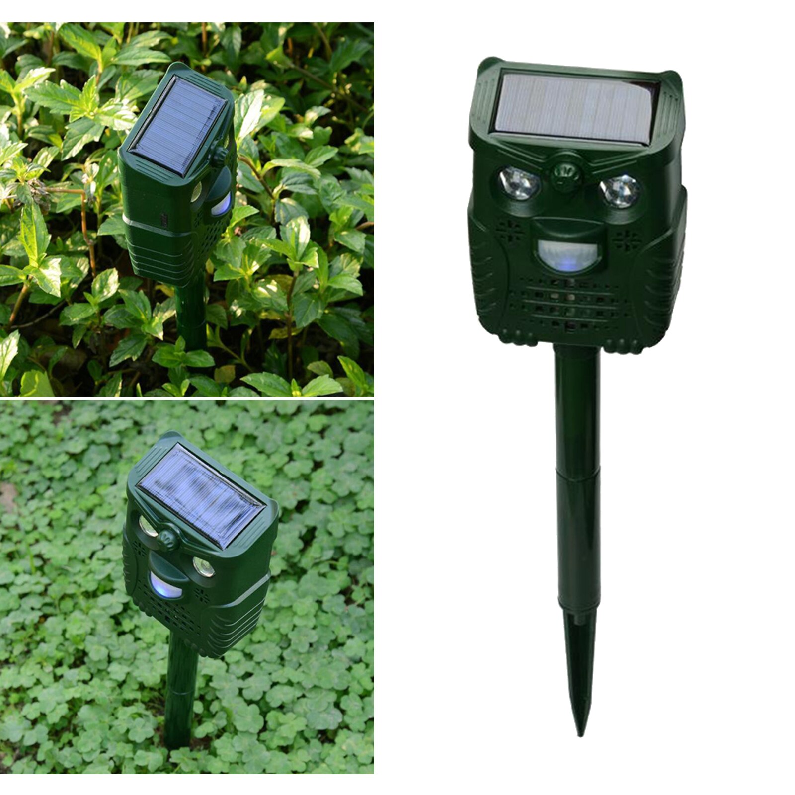 Ultrasonic Animal Repeller Garden Deer Cat Dog Scarer Control Solar Powered
