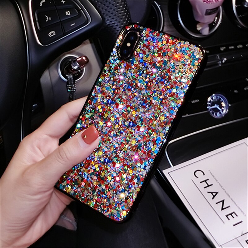 Brillante lentejuelas funda de teléfono para Huawei Honor Play 3 8X Max View 20 V20 8 9 10 Lite 7X 7A 7C Pro V10 TPU contraportada Coque: Honor V20 / 1