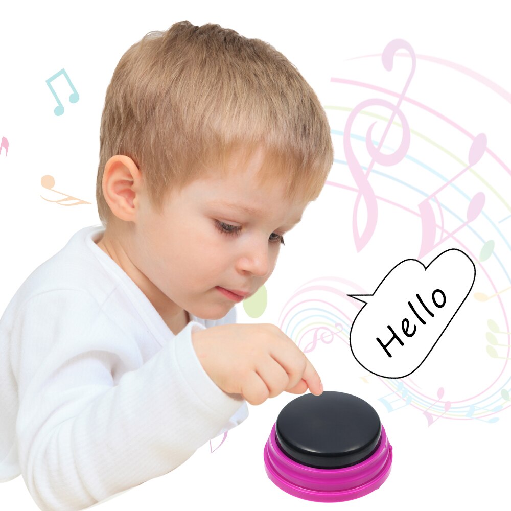 Recordable Talking Button Voice Recording Sound Button for Kids Pets Interactive Toy Phonograph Answering Buttons Noise Makers