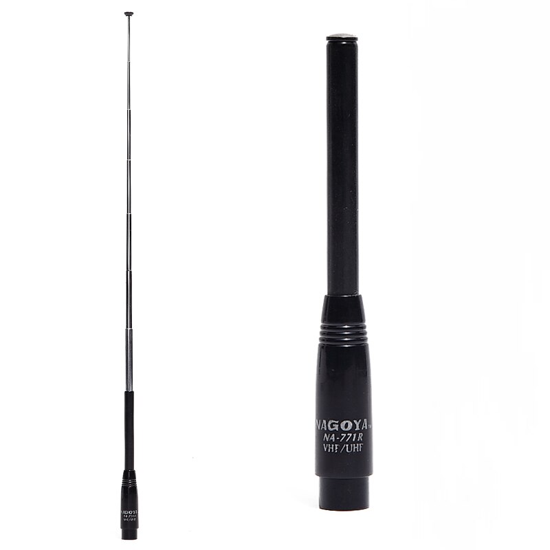 Antena de doble banda telescópica SMA macho, 144/430MHz, para Radio, Walkie Talkie, Wouxun TYT, NA-771R, TH-UVF9, TH-UV8000D, novedad de MD-380