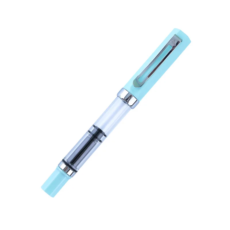 Lanbitou 3059 pluma estilográfica de pistón pluma de tinta de plástico EF/F punta Clip plateado negocios PK JINHAO papelería suministros escolares de oficina: Rojo / f