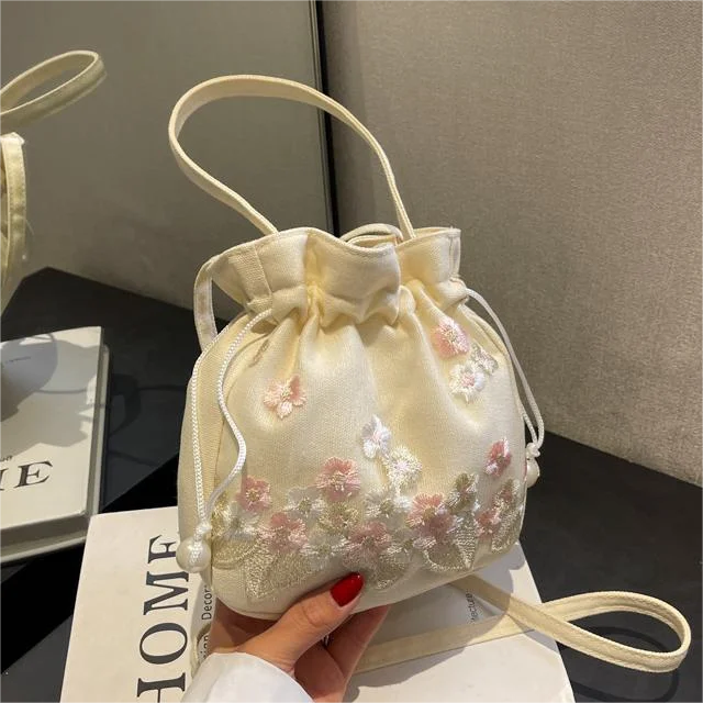 Bolsos de hombro pequeños a la para mujer, bolsos de playa de paja con cordón, bolsos con bordado de flores, bolsos cruzados de encaje para viaje: Rosa