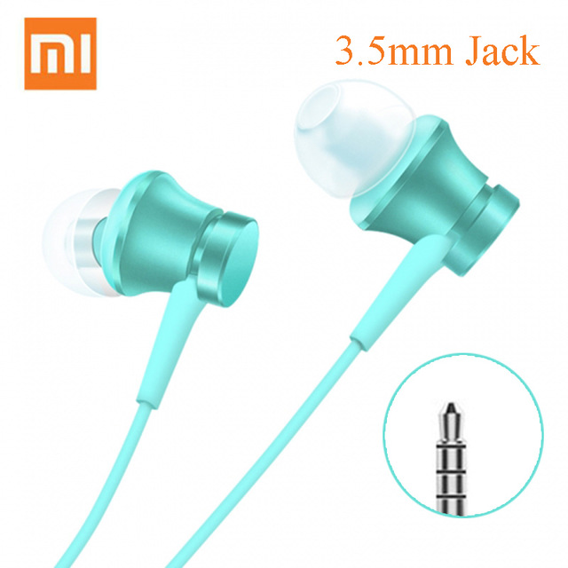 Originele xiaomi mi piston 3 in- oordopjes met 3.5mm- draads bediening en stereo microfoon voor huawei en xiaomi smartphones.: Blauw
