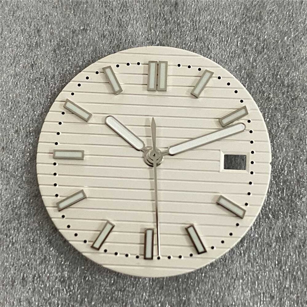 30.5MM Watch Dial + Hands Green Luminous Strip Nail Dial for NH35/NH36 Watch Movement Modification Kits