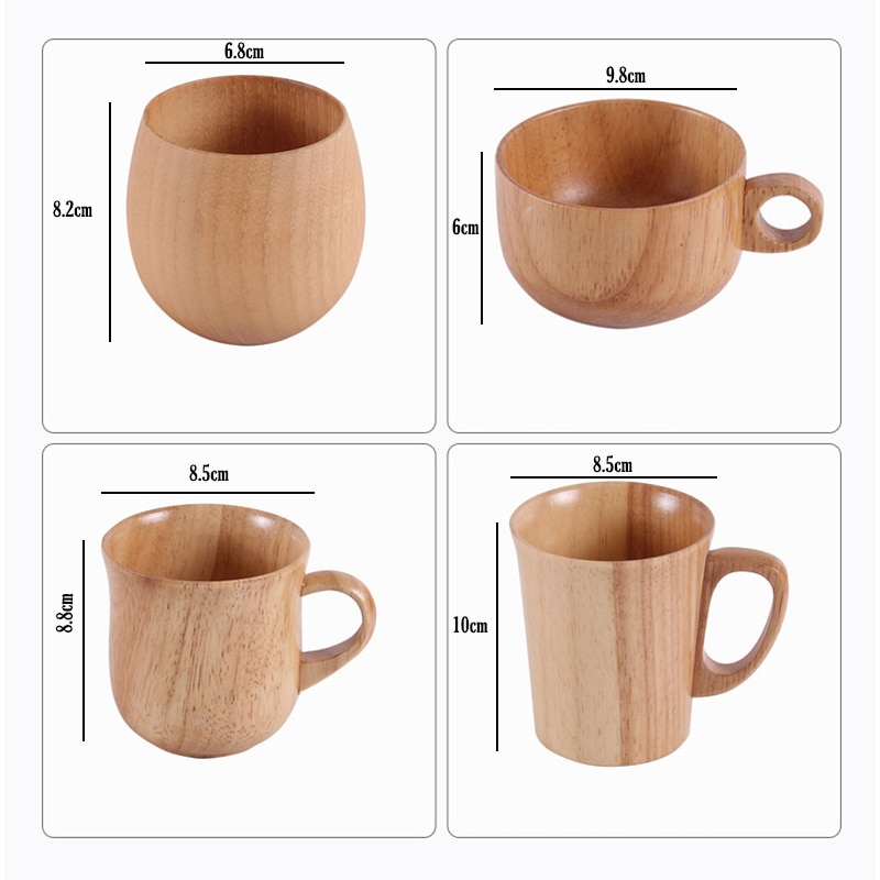 Azufaifo-jarras de madera Natural estilo japonés para desayuno, Taza de leche de cerveza, té y café verdes, taza de madera, botella de agua, artículos para el hogar