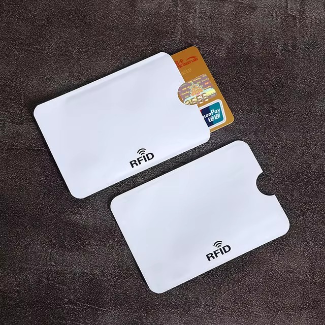 Fundas protectoras para tarjetas bancarias de crédito con bloqueo RFID de Color, tarjetero antiescaneo de papel de aluminio, funda para guardar tarjetas de Control de acceso, 10 Uds.: Azul oscuro