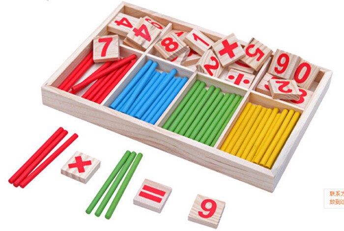 Houten Counting Game Wiskunde Speelgoed Houten Kleurrijke Leren Educatief Math Speelgoed Voor Kinderen