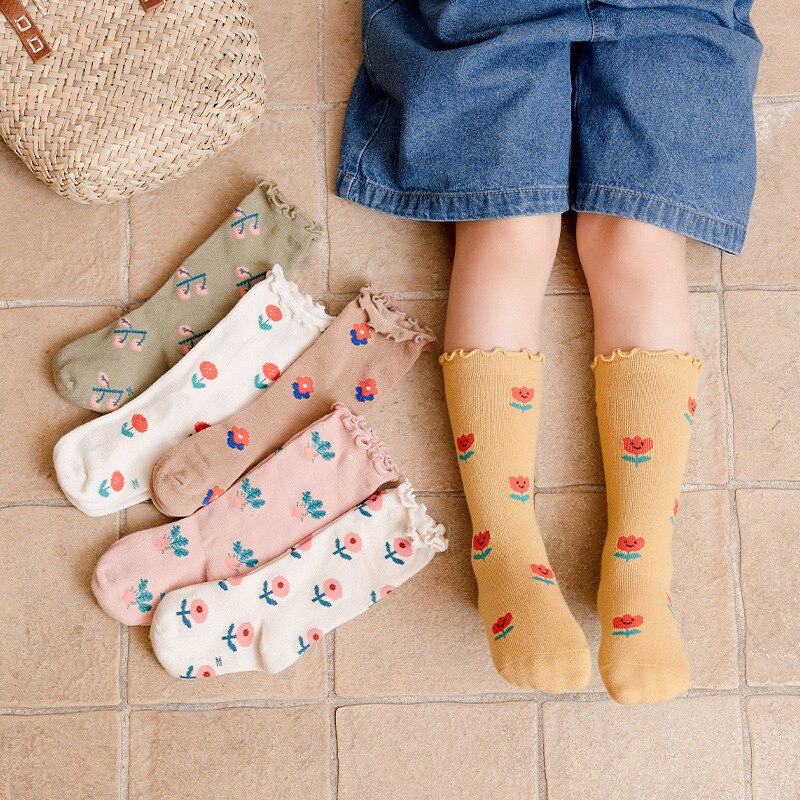 3 paia/lotto 2021 Ins New Fashion Baby Socks 1-8 anni ragazze calzini moda maglia bambini calzini