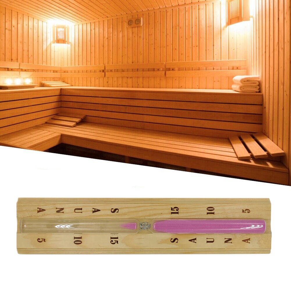 15 Minute Timer Sauna Hourglass Wall Rotating Sand Timer Countdown Clock Pink 26*9*1.6 CM Sauna Hourglass Timers