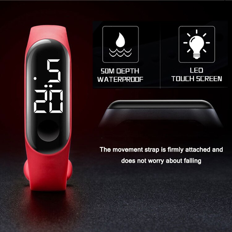 Top sport vandtæt herreur led digital ur kvinder børn fitness armbåndsur touch screen silikone rem ur til børn