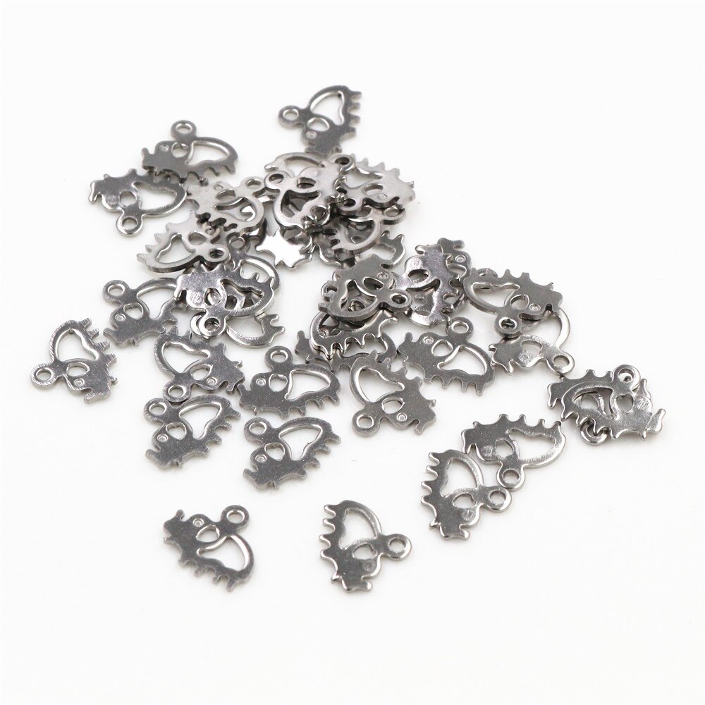 50 Stk/partij 10X11 8X11 Mm Olifant Vlinder Charms 316 Rvs Olifant Leuke Voor Ketting Hanger charmes Diy Sieraden Maken: Elephant