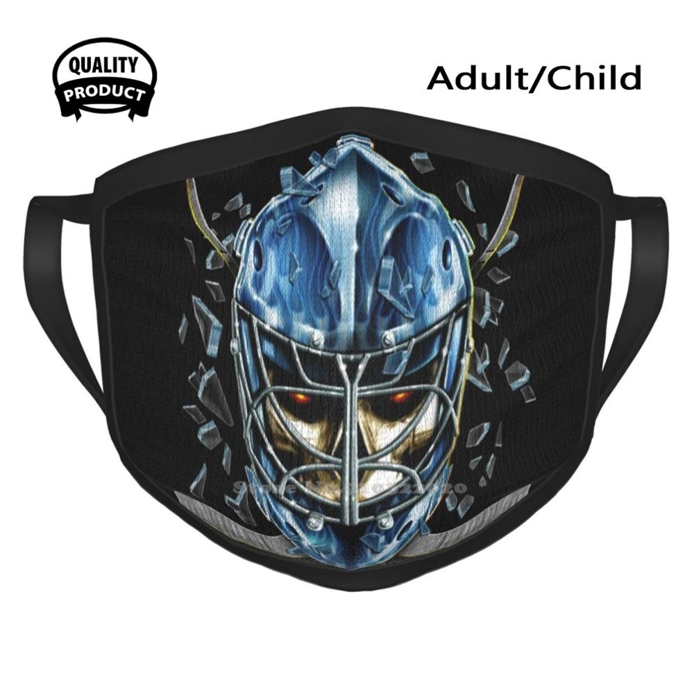 Airbrushed Hockey With Exploding Ice With Skull Outdoor Cycling Fishing Motorcycle Scarf Mask Sports Skulls Hockey Ice: Black Mask / Adult Size