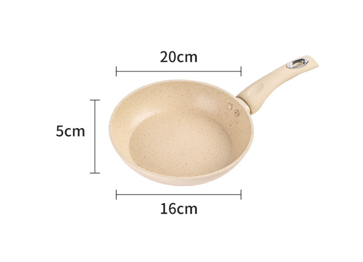 Non-Stick Flat-Bottomed Pot Sauce Pans Japanese Jam Omelet Pot Maifan Stone Thick Frying Pan Egg Cooker Kitchen Accessorie: WHITE