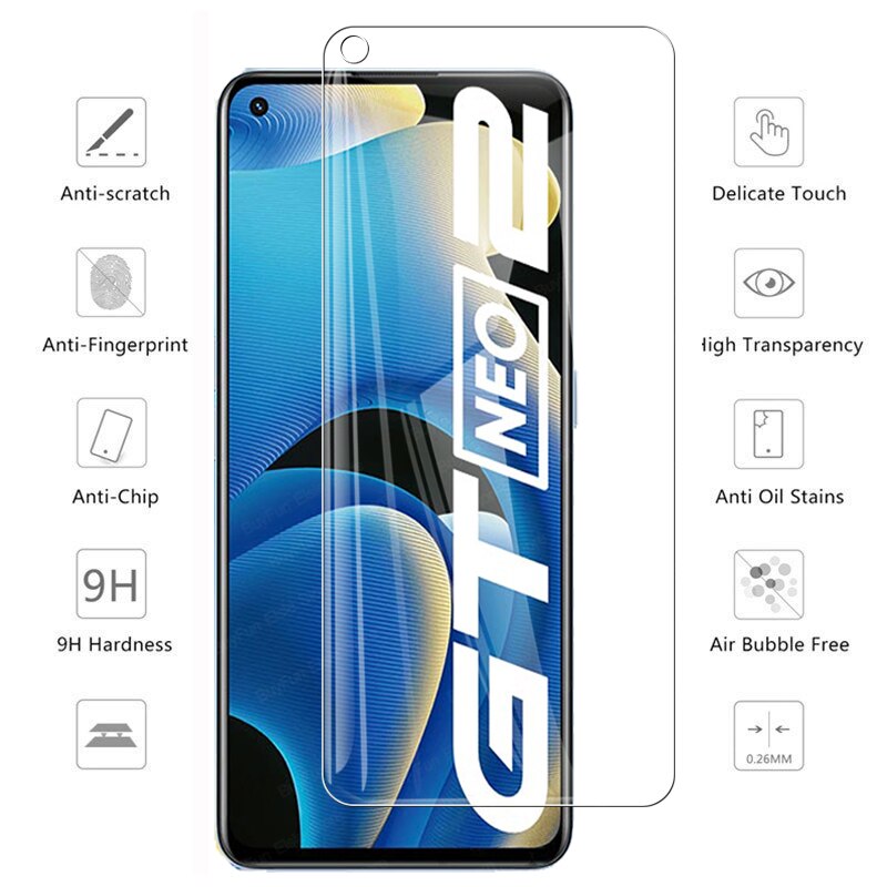 6 in 1 Tempered Glass For Oppo Realme GT Neo2 Screen Protector Full Cover Camera Lens Film For Realme GT Neo 2 Safety Glass