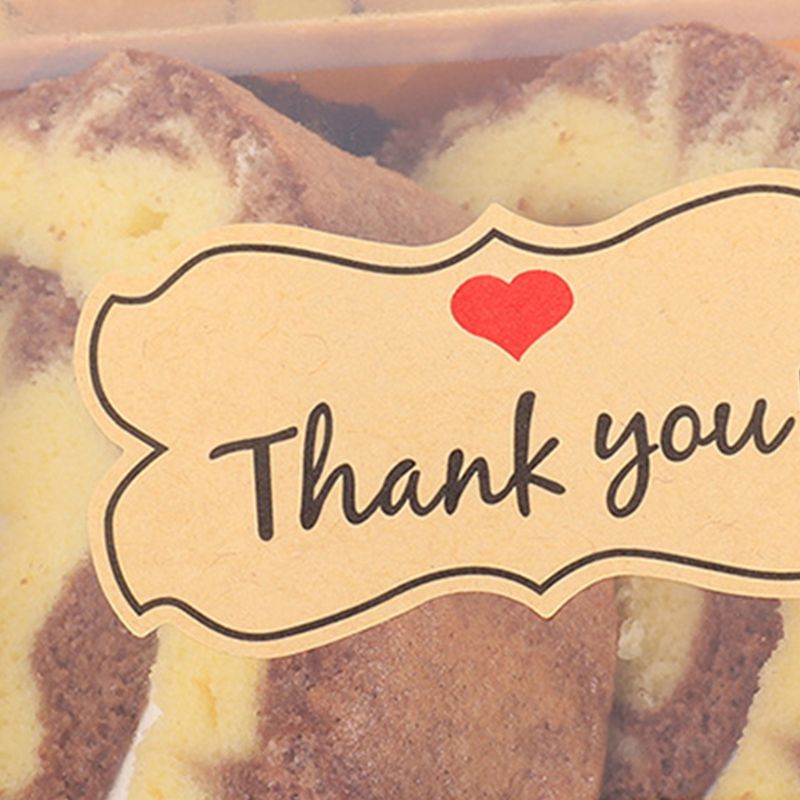 10 Sheets/80 Stickers Simple \"Thank you\" Letters Print Label Stickers Craft 667A