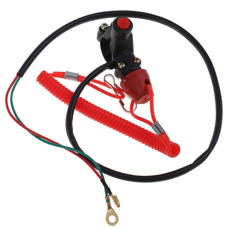 Universal Boat Outboard Engine Motor Kill Stop Safety Tether Lanyard Accessories Motorcycle Switches 1PC: Silver