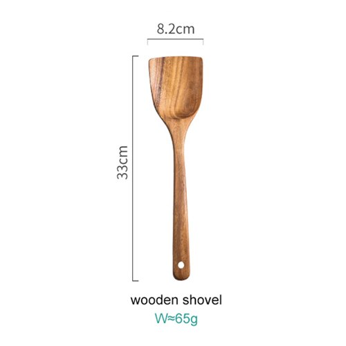 Tailândia teca de madeira natural utensílios de mesa colher colher turner longo arroz escorredor sopa skimmer cozinhar colheres colher cozinha conjunto de ferramentas: wooden shovel
