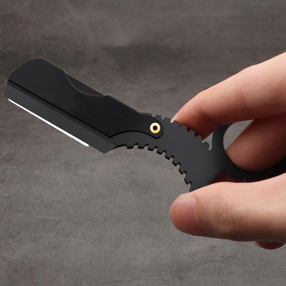 Haircut Wave Handle Eyebrow Hairdresser Beard Hair Salon Shaving Tool Cutter Holder Oil Head Manual Barber Razor Straight Edge