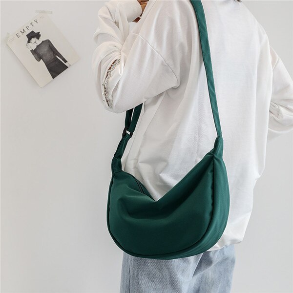 Vrouwen Canvas Handtassen Vrouwelijke Zwervers Enkele Schoudertas Mode Dumplings Tas Bakken Bolsas: dark green