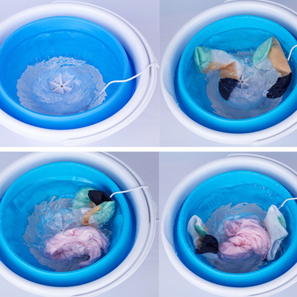Fold-tub Mini Washing Machine Ultrasonic Cleaning Small Portable Washer USB Dormitory Mini Laundry Machine with Folding Barrel