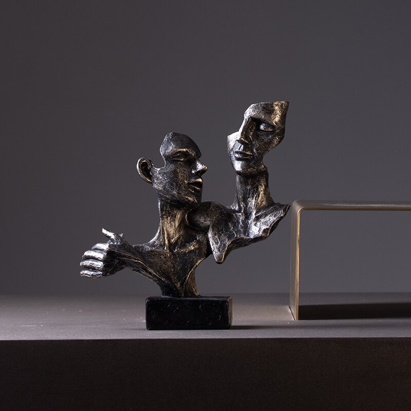 Estatuas modernas, creativas, abstractas, salas de estar de arte, muebles antiguos para el hogar y decoraciones en el norte de Europa: G