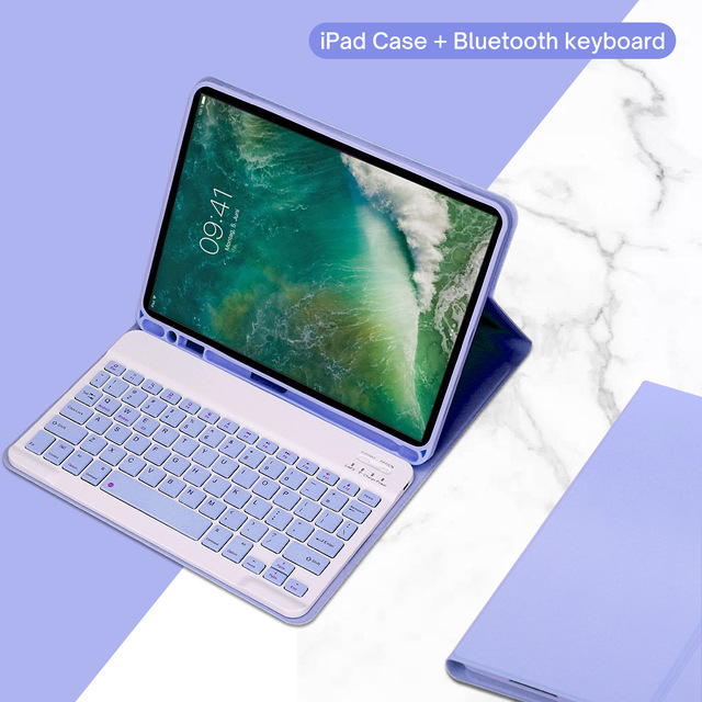 Für iPad 5. 6. Generation 9,7 Zoll Hülle mit Tastatur, abnehmbare kabellose Tastatur + Tablet-Abdeckung iPad Air 1 2 9,7 Pro 9,7 Funda: Seventeen / Gold
