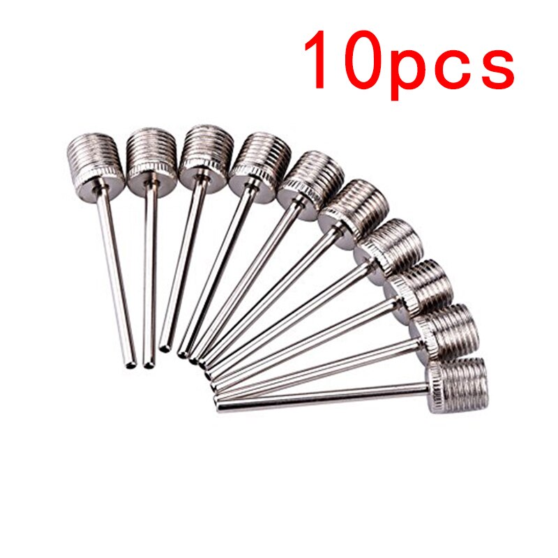 10 stk sportsball oppblåsende pumpenål for fotball basketball fotball oppblåsbar luftventiladapter rustfritt stål pumpestift: Default Title