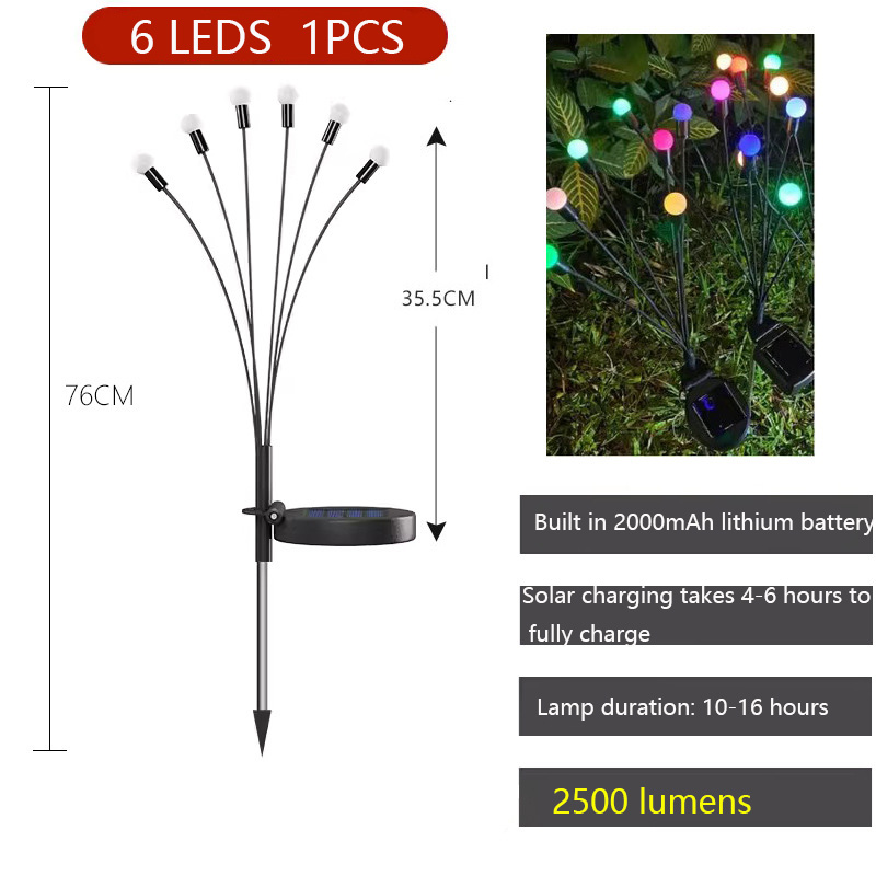 Super LED Solar Garden Lights Powered Firefly Lights Outdoor Waterproof Vibrant Garden Lights for Patio Pathway Decoration,Warm: Orange