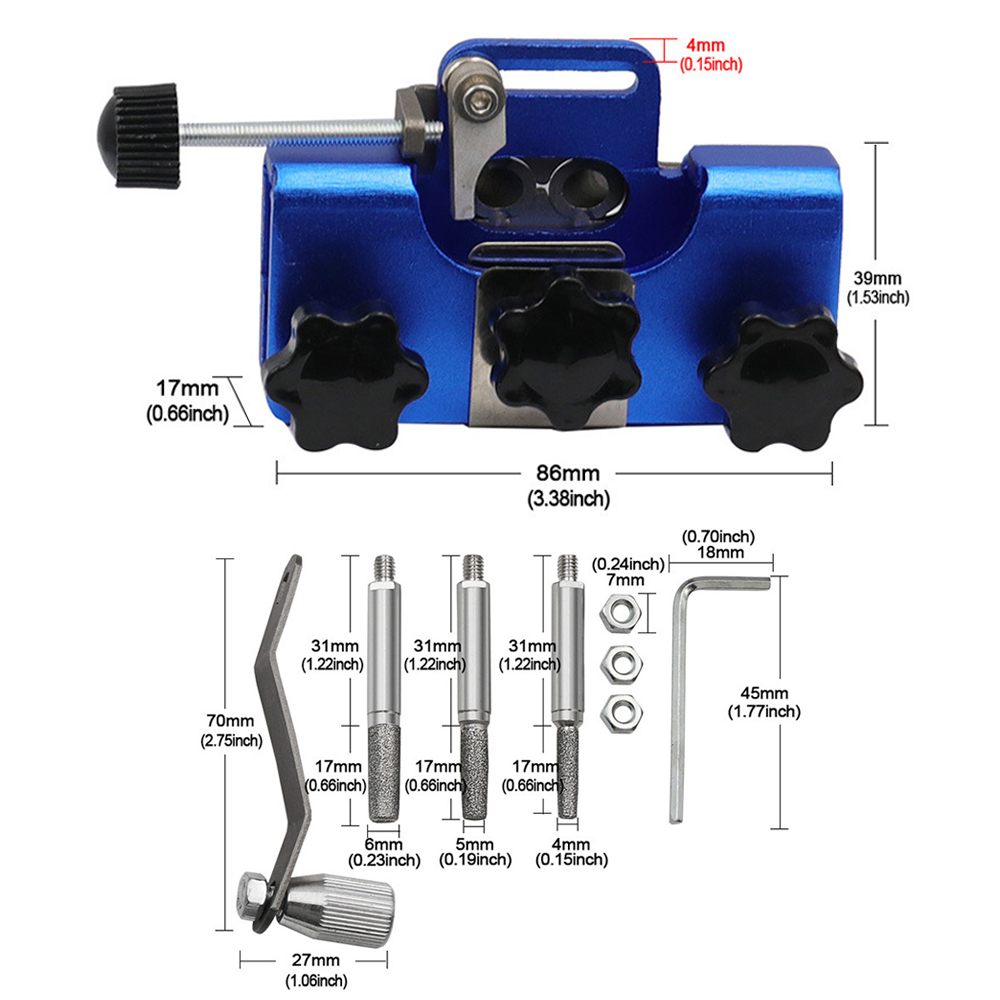 Afiladores de motosierra para carpintería con 3 varillas de molienda, afilador de cadena de motosierra Manual, sierras de cadena y sierras eléctricas, herramientas de reparación