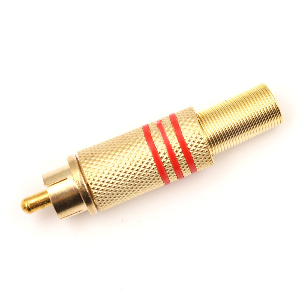 10 Stks/partij Rca Connector Male Jack Plug Av Pluggen Voor Pc Audio Vedio Lassen Diy Onderdelen Goud Rood Zwart Metalen lente