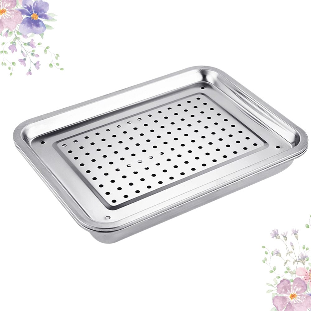 Acier inoxydable thé tasse plateau ménage Rectangle thé assiette Style japonais creux porte-plateau pour maison salon de thé (36x27cm)