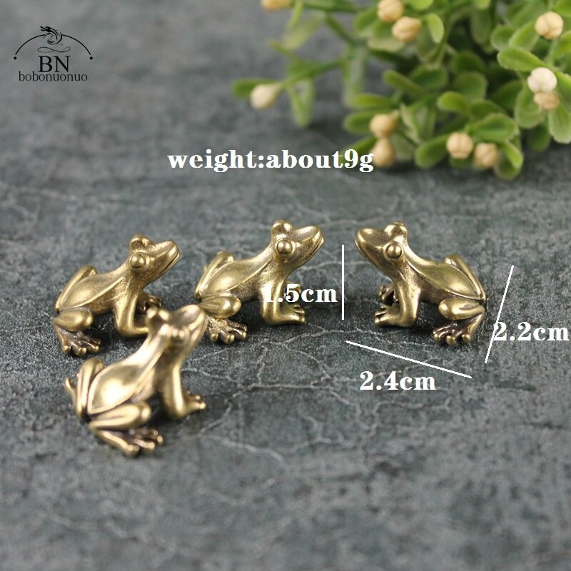 Retro Brass Meditate Zen Buddhism Frog Statue Small Ornament Copper Animal Sculpture Incense Burner Home Desk Decoration Tea Pet: 1pcs mini frog