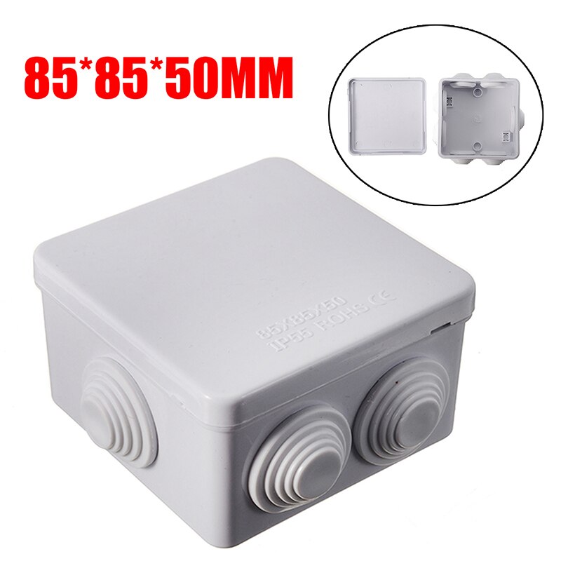 1PC IP55 Waterproof Dustproof Junction Box Universal Electrical White PVC Plastic Boxes 85 x 85 x 50mm