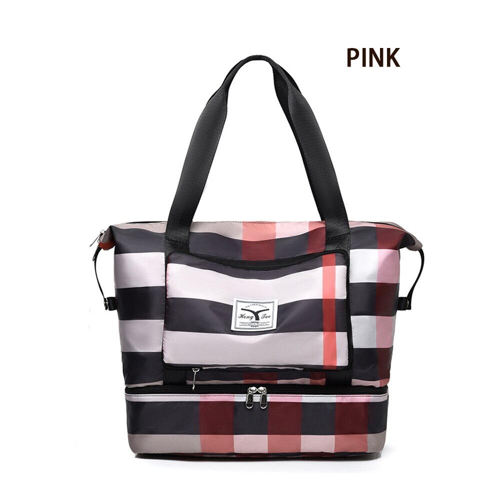 Large Foldable Capacity Unisex Travel Bag Women Multifunctional Waterproof Travel Bag WaterProof Men Shoulder Bag Sports Bag: PINK