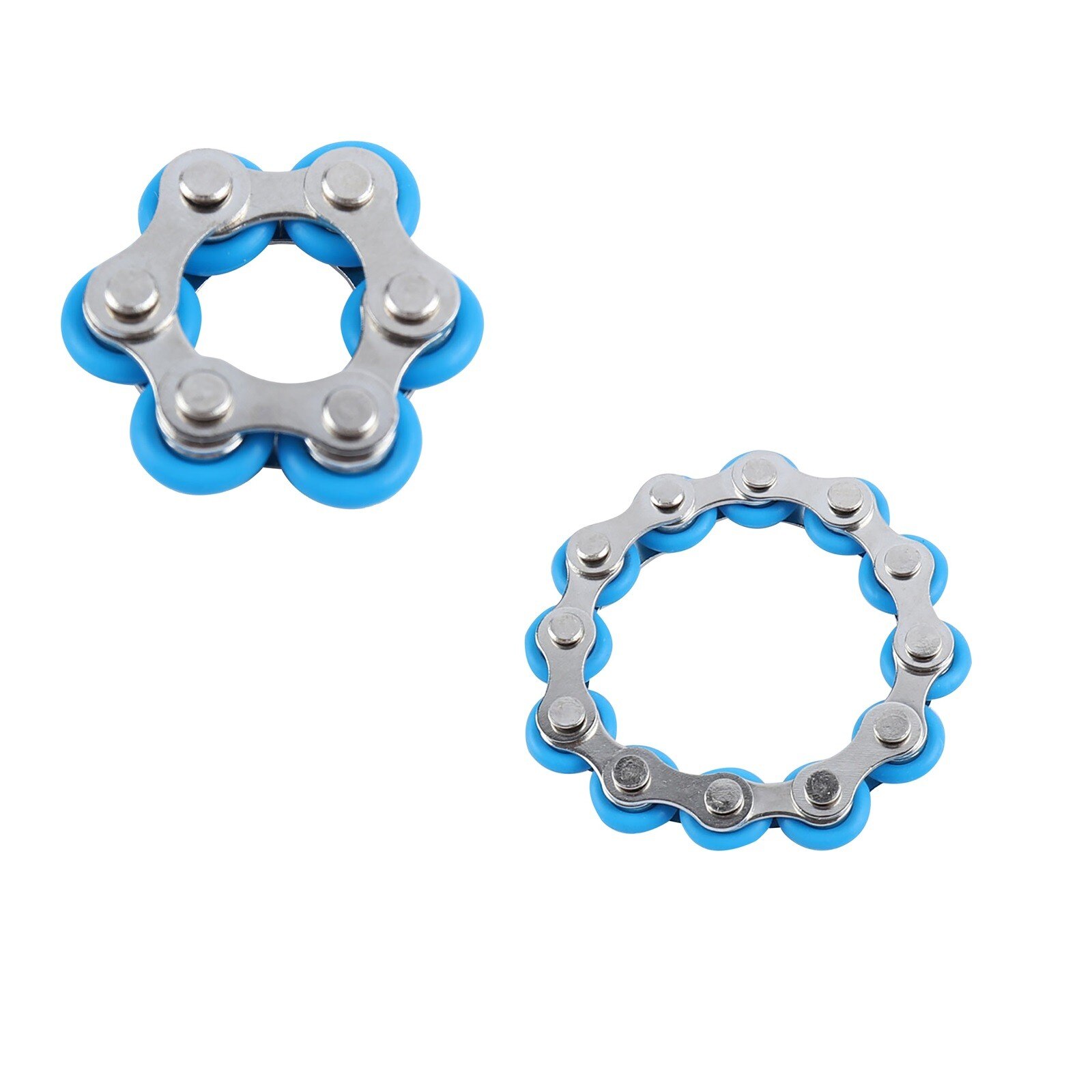 2PC 6/12 nodi nuovi portachiavi catena Fidget giocattoli per ansia catena antistress catena per bicicletta in acciaio inossidabile fibbia portachiavi giocattolo dito: D