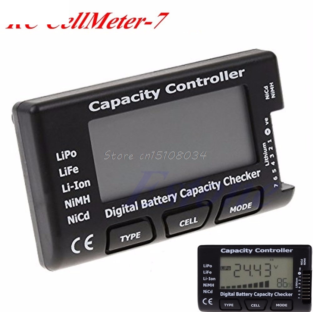 Digitale Batterij Capaciteit Checker RC CellMeter 7 Voor LiPo LiFe Li-Ion NiMH Nicd S08 &