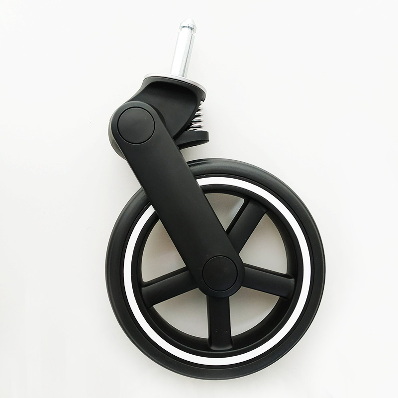 Accesorios para cochecito Compatible con Cybex Mios, ruedas de carrito, cesta de la compra, barra de parachoques, toldo, cierre de hebilla, adaptador de llave de asiento: 1 front wheel A