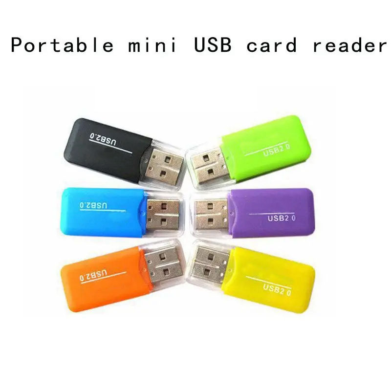 Lector de tarjetas SIM de memoria Mini USB 2,0 TF portátil, adaptador T-Flash de alta velocidad para PC, portátil, ordenador portátil, altavoz para vehículo