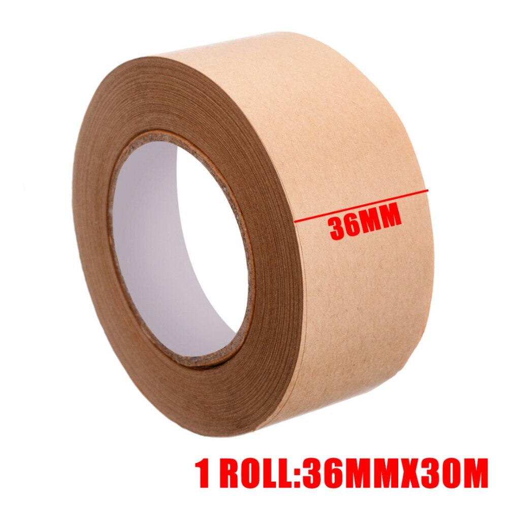 1 Roll 30m Gummed Kraft Paper Brown Masking Adhesive Tape for Picture Framing and Box Sealing Kraft Paper Tape Packaging Tools