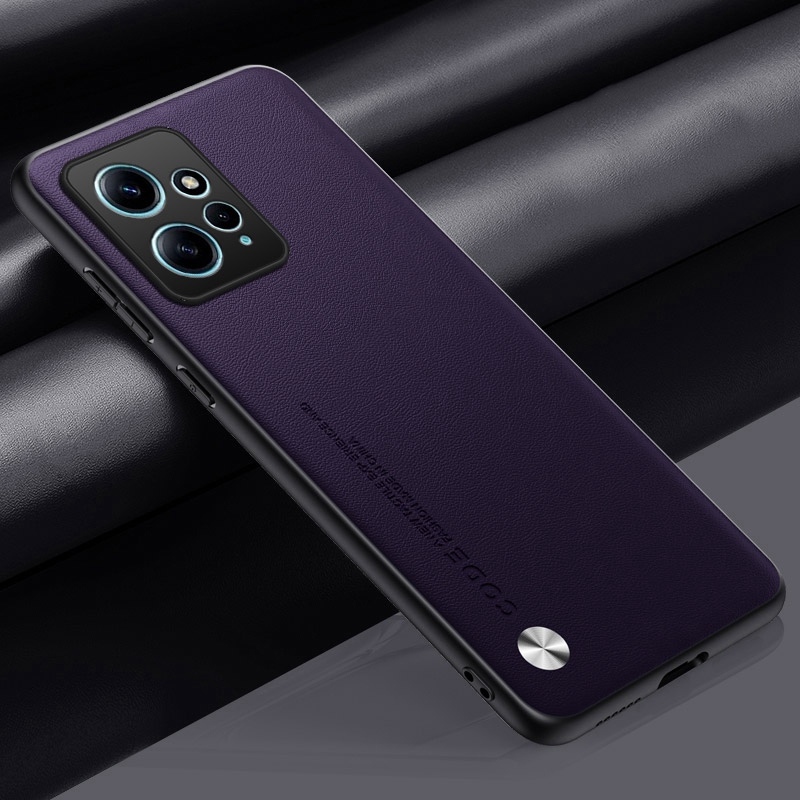 Funda de cuero PU de lujo para Xiaomi Redmi Note 12 4G, funda trasera de silicona mate, funda de teléfono de protección completa para Redmi Note12 Coque: Morado