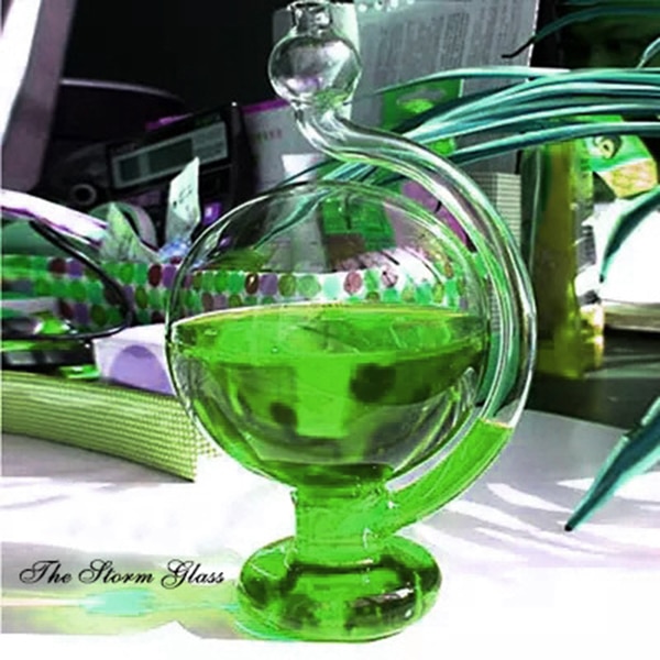 Innovation avtagbart inspirerat glas väder stormprognos flaska barometer hemmakontor diy dekor mdd 88: Grön