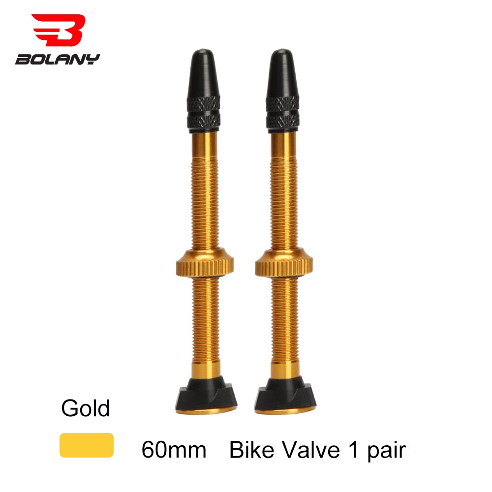 BOLANY 1 Pair Bicycle Valve 40mm /60mm MTB Road Bike Extender Valves Tubeless Vacuum Nozzle Aluminum Alloy Sealant Accessories: 60MMYellow 1 Pair