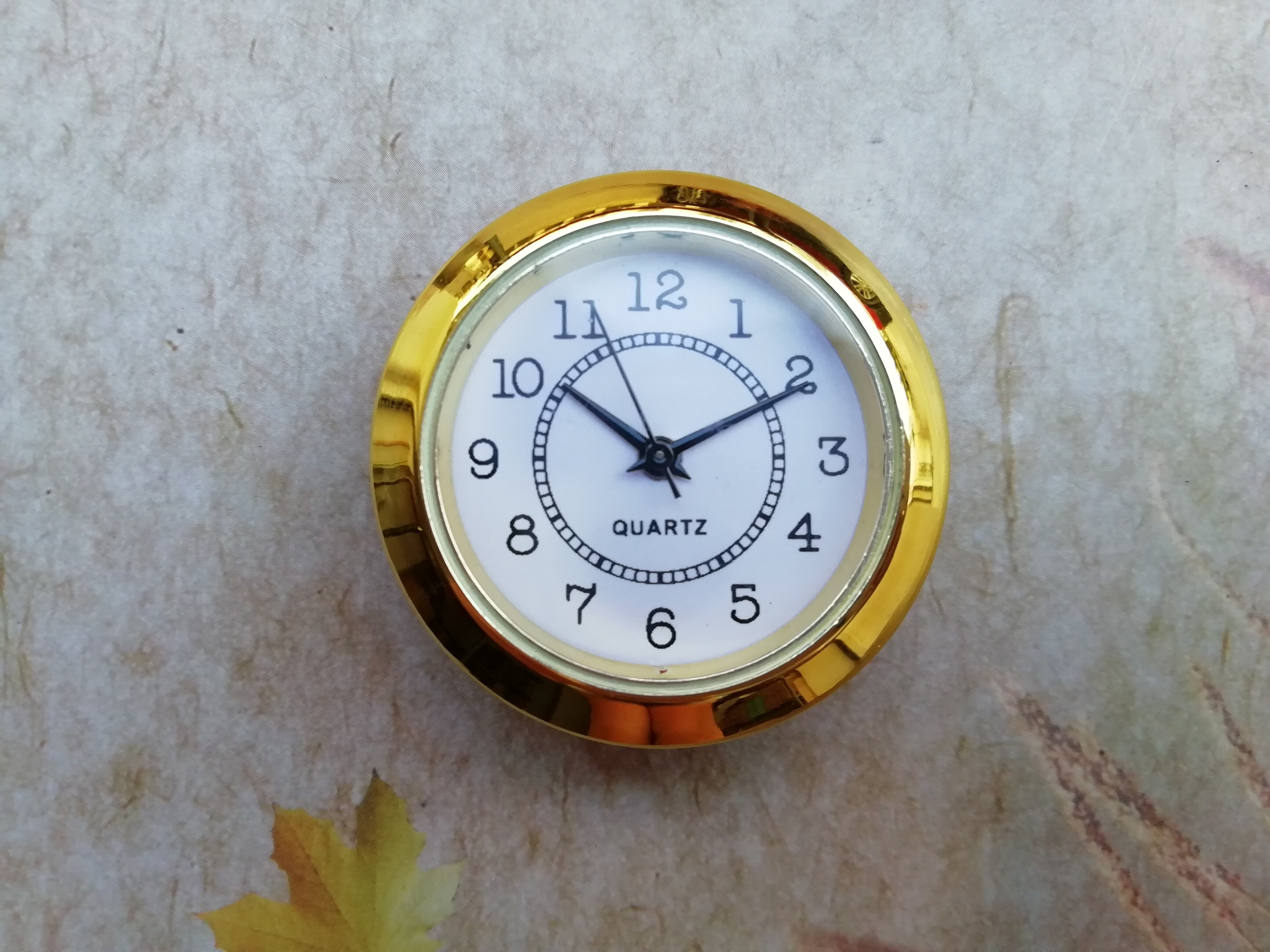 10 Pieces Plastic 39MM Built - in Clock Insert QUARTZ CLOCK FIT-UP/Insert Gold Trim DIY Clock Head