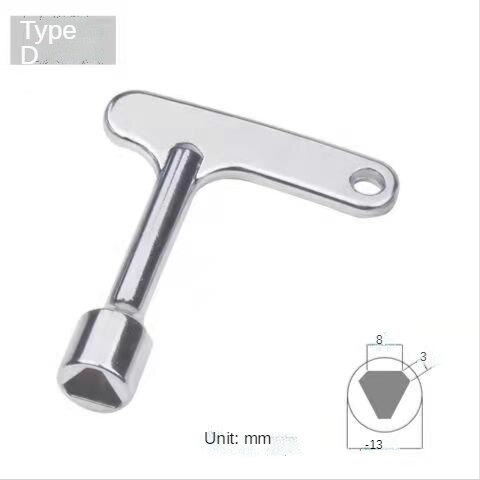 Multi-Function Triangle Lock Key Elevator Key Triangle Opposite Four Corners Square Round Hole Train Door Electric Box Valve: Yellow